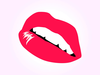 Glossy Lips Teeth Pink And Red Image